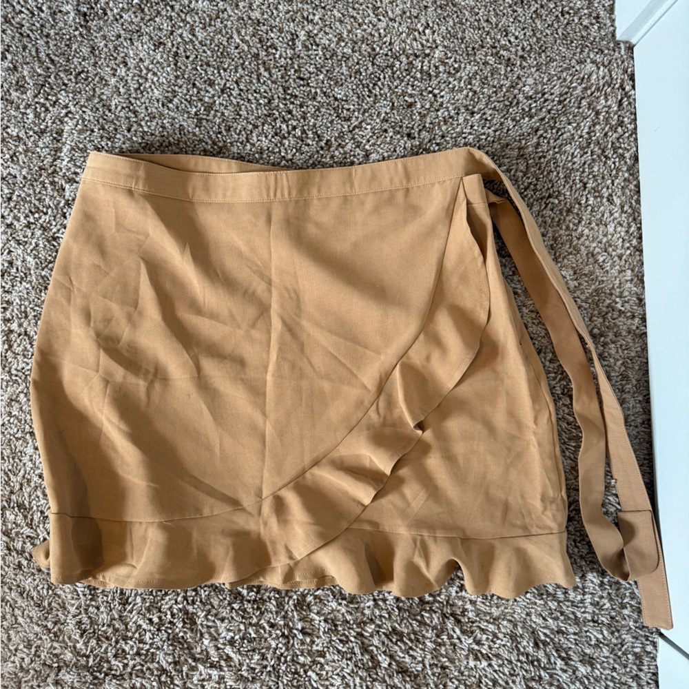 Nasty Gal Camel Wrap Skirt